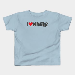 I Heart Winter Illustrated Text with a heart Kids T-Shirt